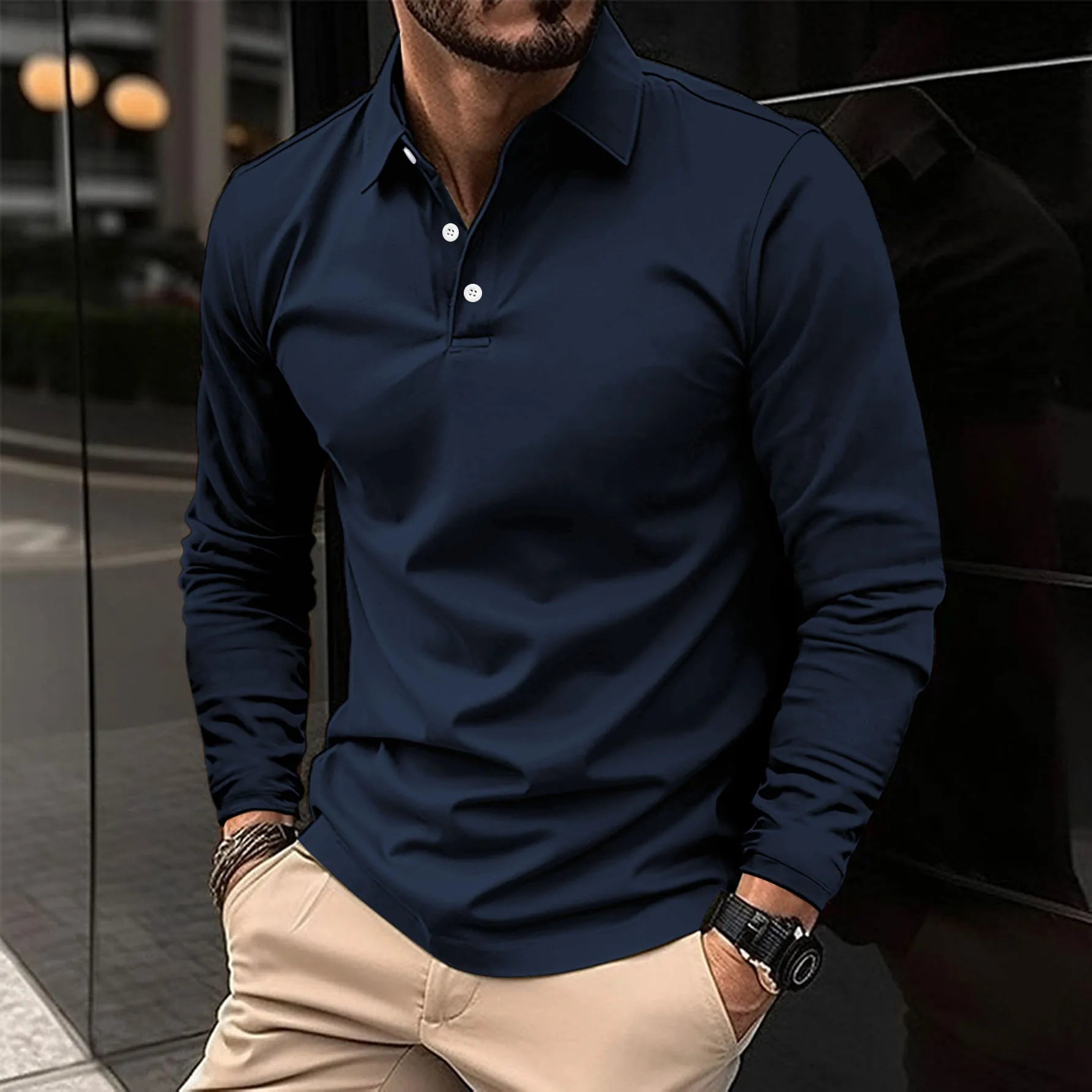 Taylor - Klassisches Long Sleeve-Polo Shirt