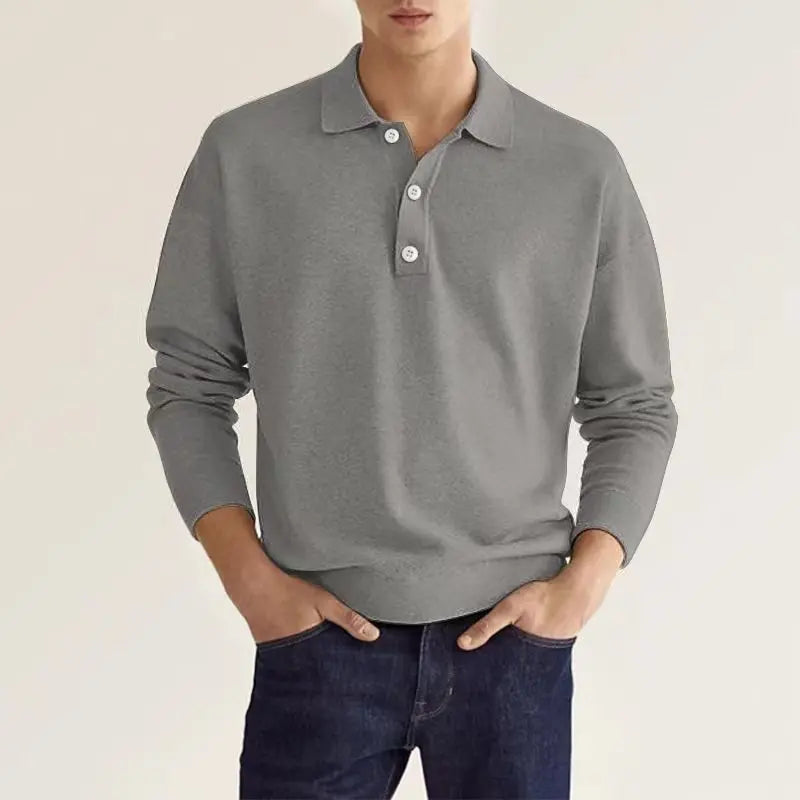 Malcolm - Men's Casual-Polo Shirt with langen Sleeves