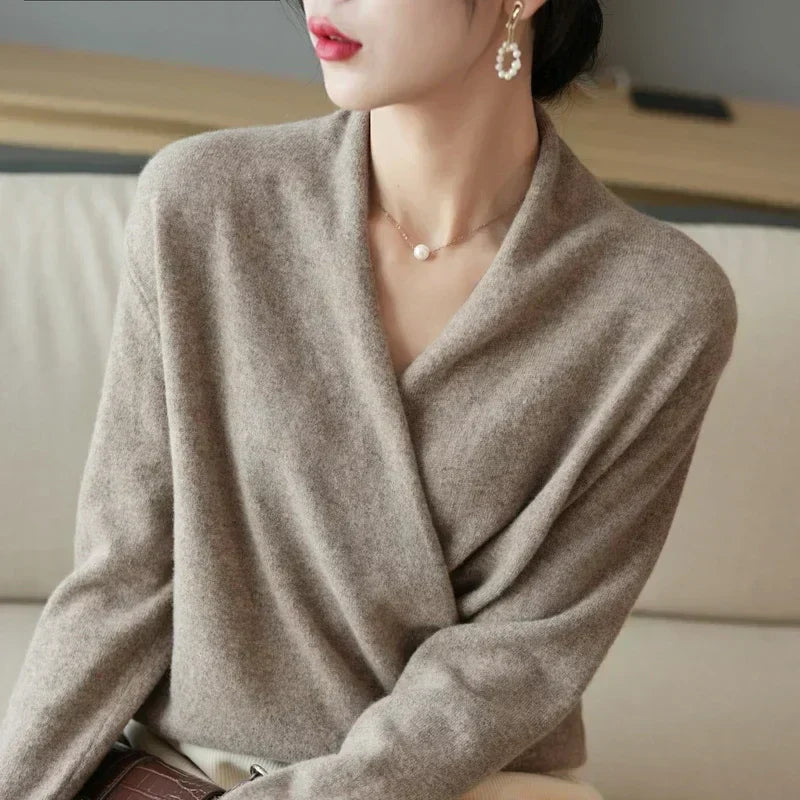Rachel - Women's Spring Wrap Sweater with V Neckline
