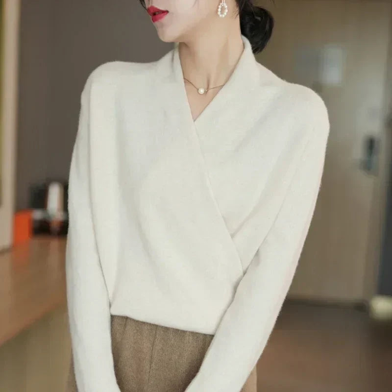 Rachel - Women's Spring Wrap Sweater with V Neckline