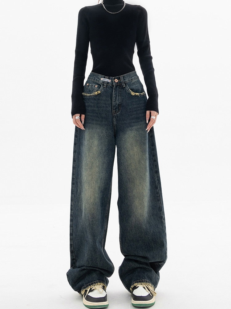 Deborah - Women's Wide Geschnittene Jeans aus Gewaschenem Denim