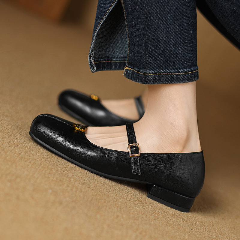 Yvonne - Women's Spring Ballerinas with Strap