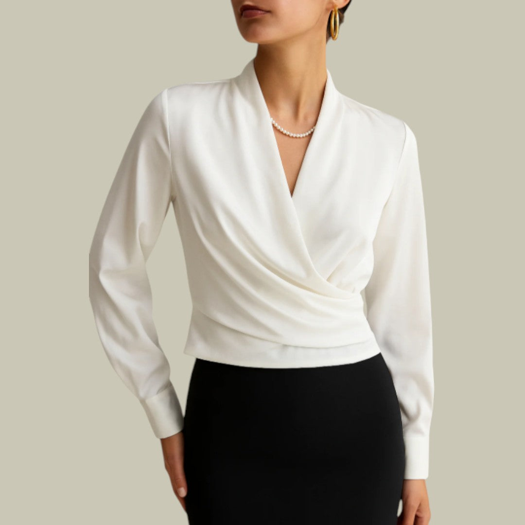Audrey - Elegant Satin Wickelbluse for Women's