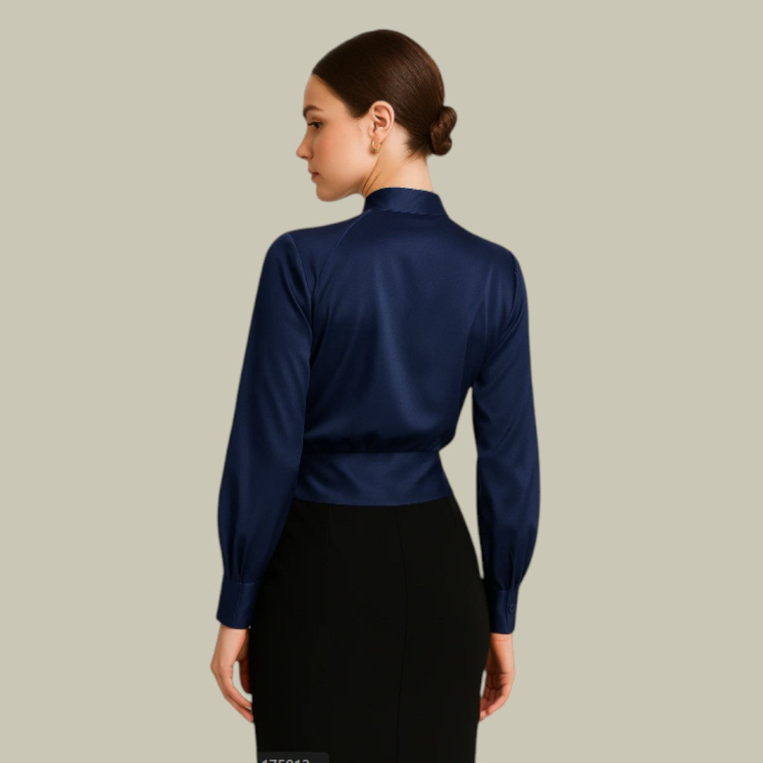 Audrey - Elegant Satin Wickelbluse for Women's