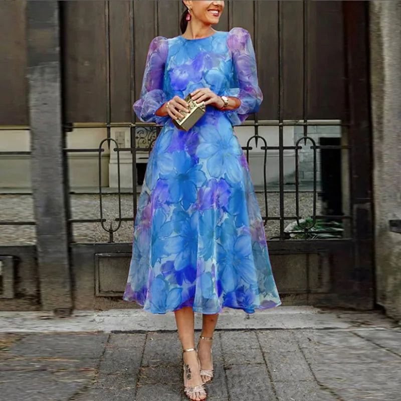 Lily - Women's Wedding Guest Dress Formal Floral Midi Dress