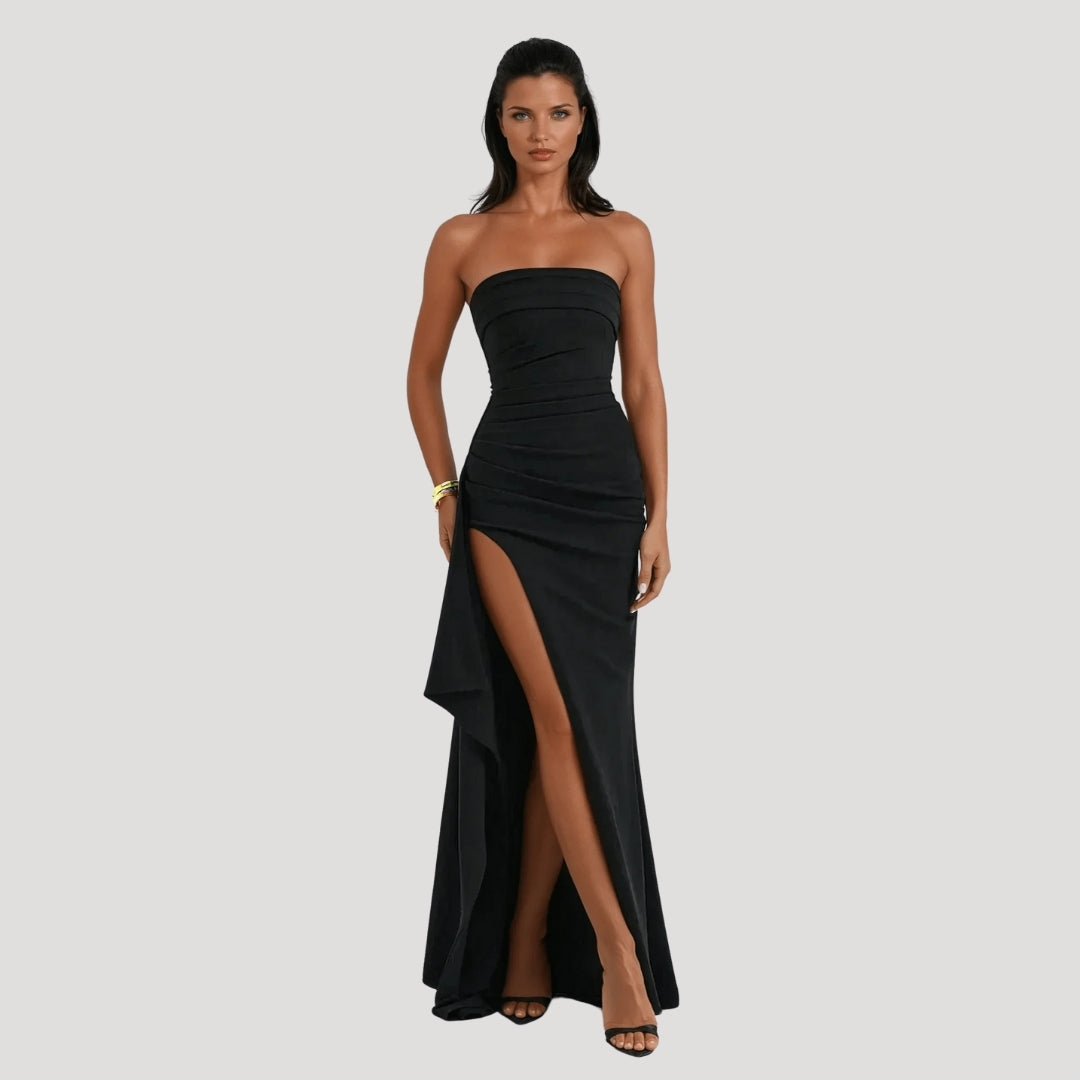 Maxine - Women's Wedding Guest Strapless Maxi Dress