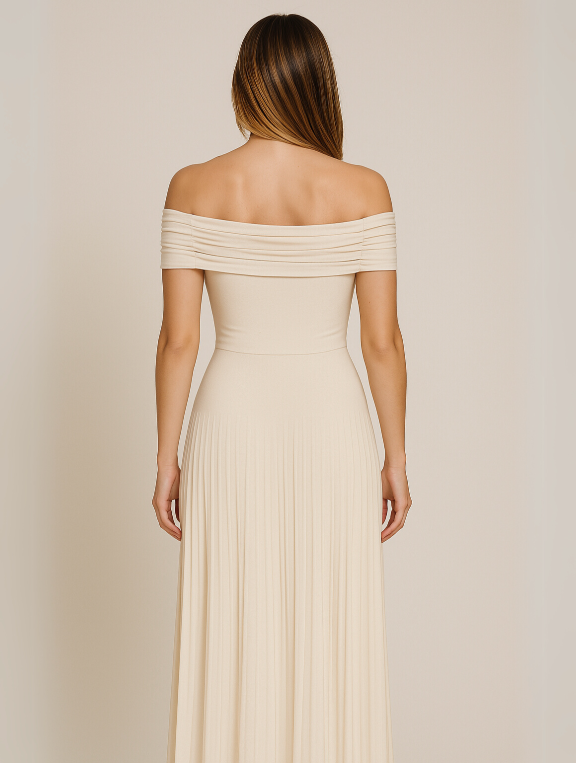 Rebecca - Women's Pleated Maxi Dress for Wedding Guests