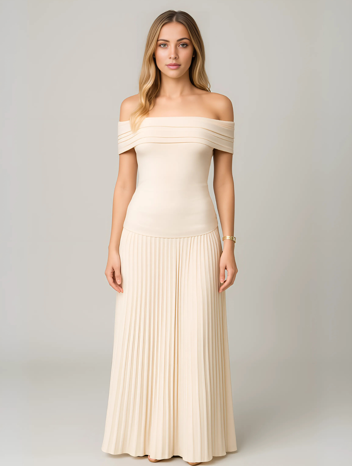 Phoebe - Women's Wedding Guest Gefaltetes Maxi Dress