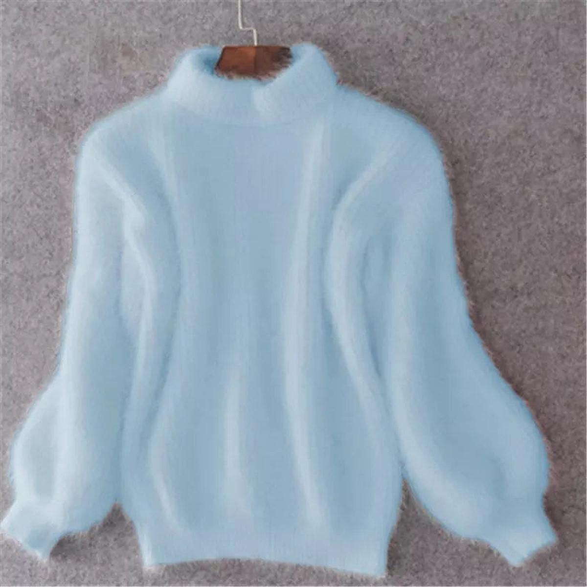 Molly - Women's Soft Flauschiger Spring Sweater with high Collar