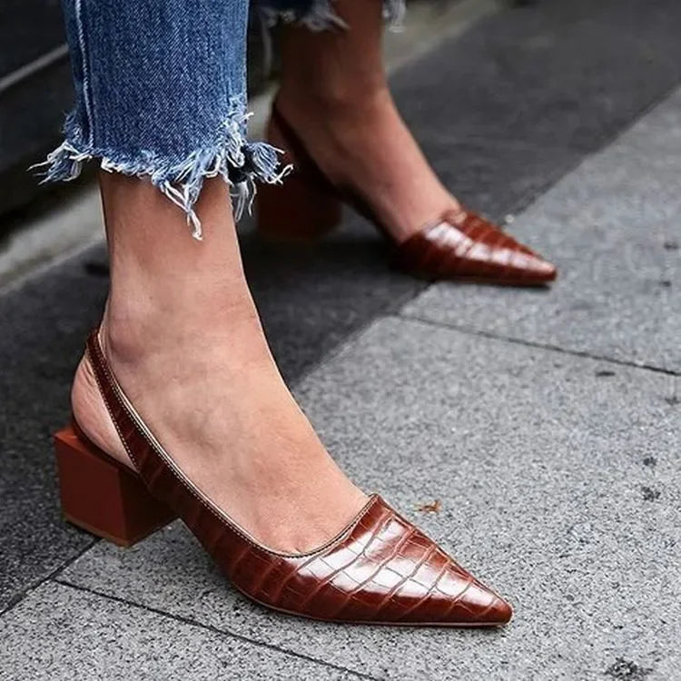 Brenda - Elegant Women's Spring-Pumps with Block Heel