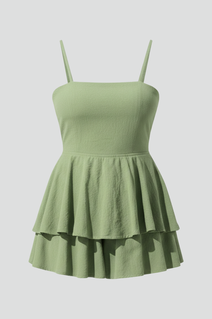 Harriet - Women's Mini Dress with Spaghetti Straps and ausgestelltem Skirt