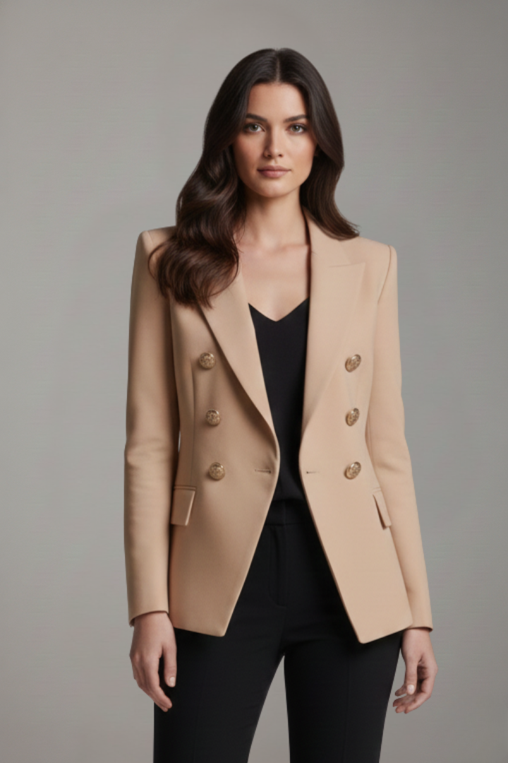 Joanna - Women's Zweireihiger Blazer with goldenen Buttons