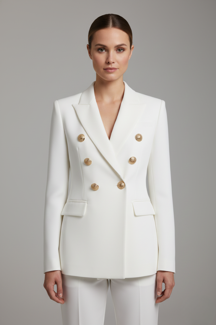Joanna - Women's Zweireihiger Blazer with goldenen Buttons