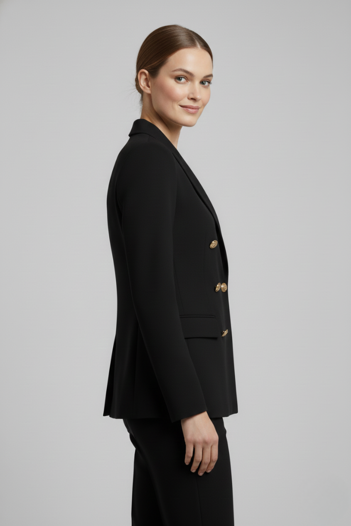 Joanna - Women's Zweireihiger Blazer with goldenen Buttons