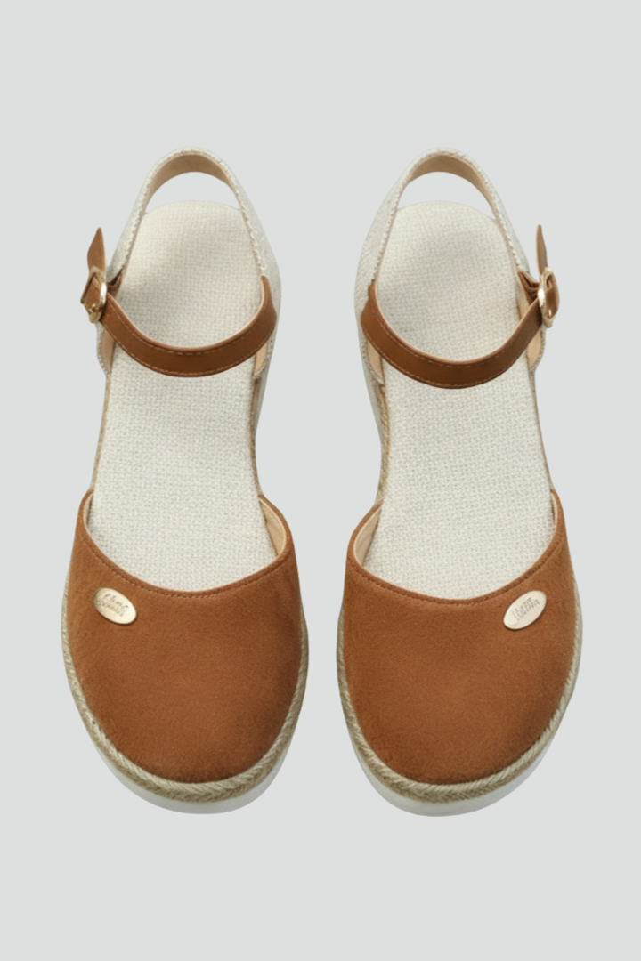 Natalie - Women's Espadrille-Sandals with geschlossener Lace and Slingback-Strap