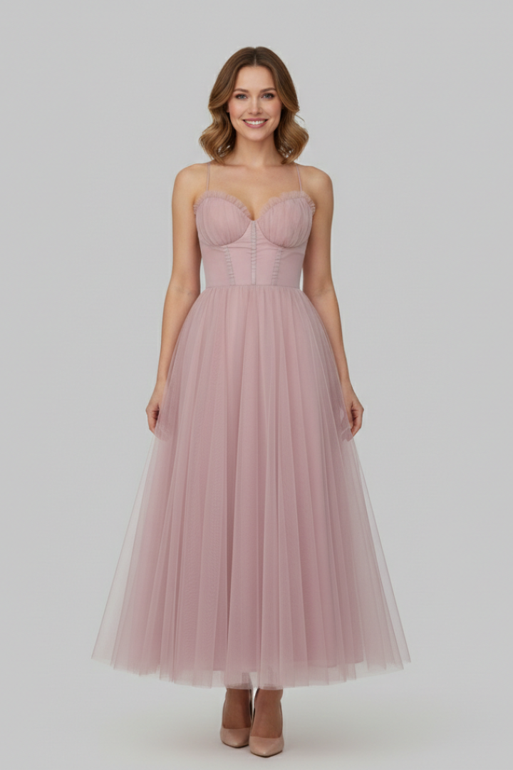 Lily - Women's Dress with strapless Top and Tulle Skirt