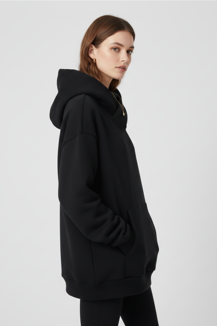 Amber - Women's Hoodie with High Collar and Weiter Hood