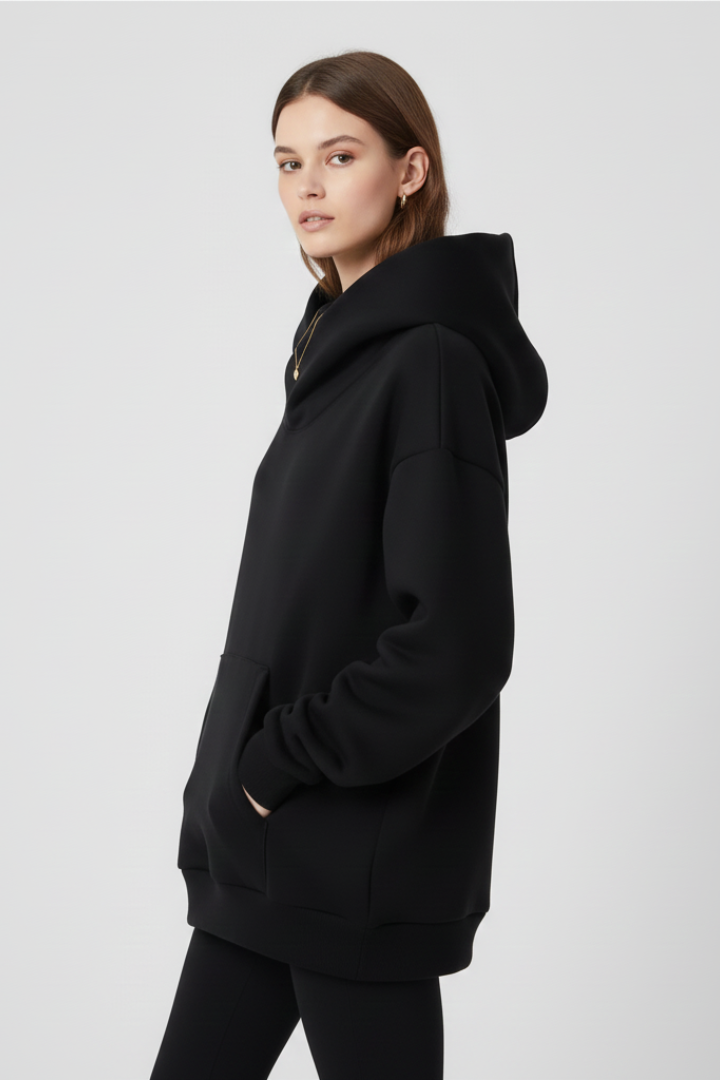 Amber - Women's Hoodie with High Collar and Weiter Hood