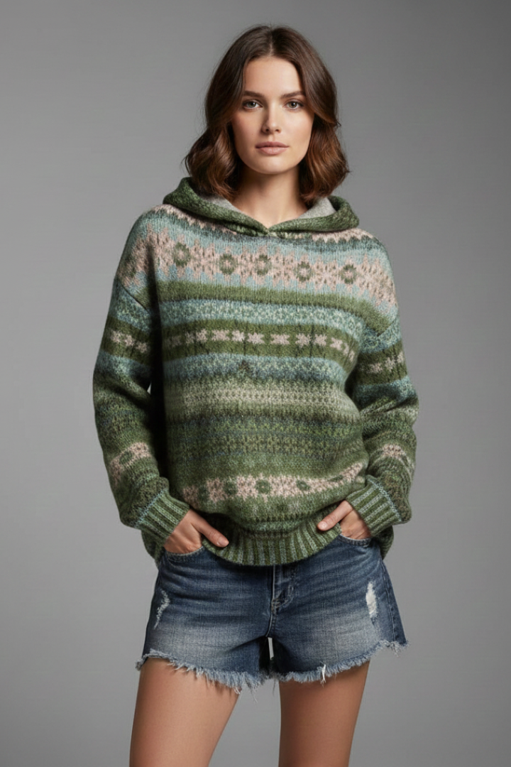 Phoebe - Women's Hoodie with Hood and Ribbed Cuffs