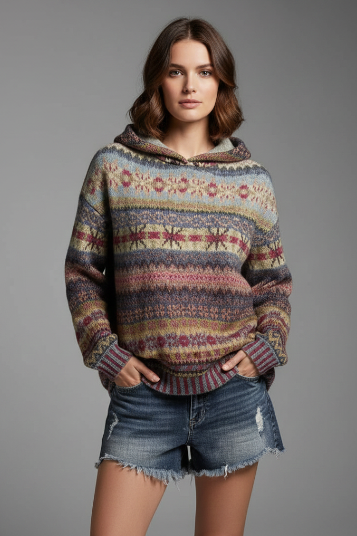 Phoebe - Women's Hoodie with Hood and Ribbed Cuffs