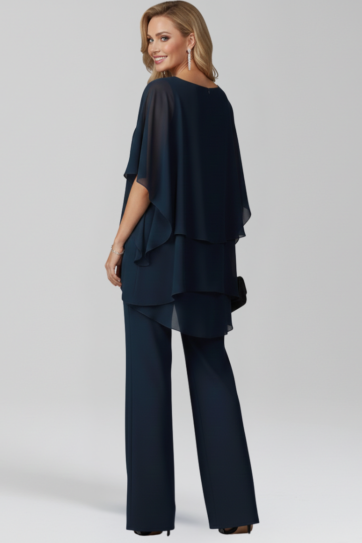 Rebecca - Women's Cold-Shoulder Flowing Wide-Leg Jumpsuit
