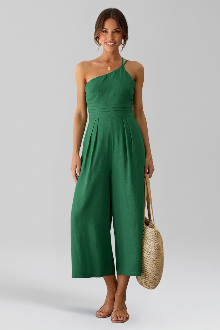 Reese - Women's One-Shoulder Wide-Leg Jumpsuit