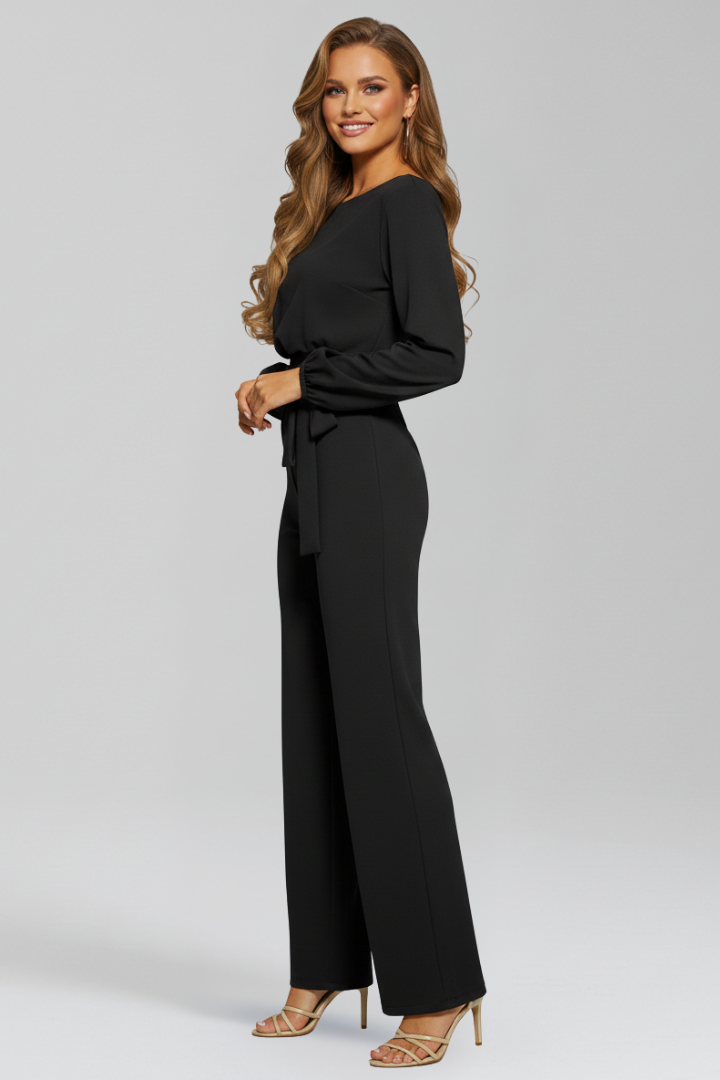 Zoe - Women's Wickel-Front Tailored Wide-Leg Jumpsuit