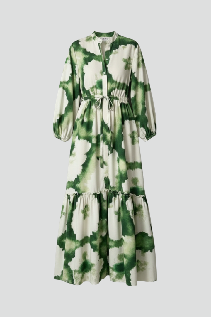 Rachel - Women's Maxi Dress with V-Neck and langen Sleeves
