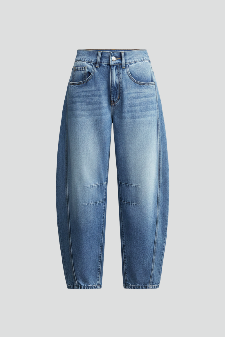 Lucy - Women's Casual Mid-Waist Denim Jeans with Frontverschluss