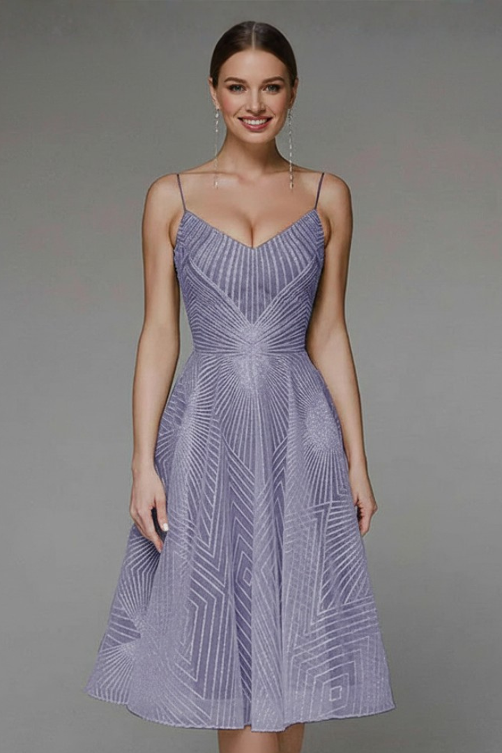 Laura - Women's Spaghetti Strap A-Line Skirt Midi Dress