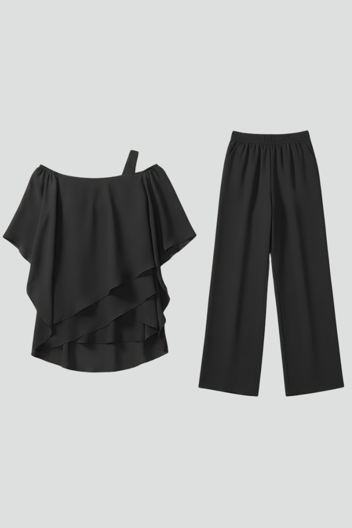 Lauren - Women's Off-Shoulder Flowing Wide-Leg Jumpsuit