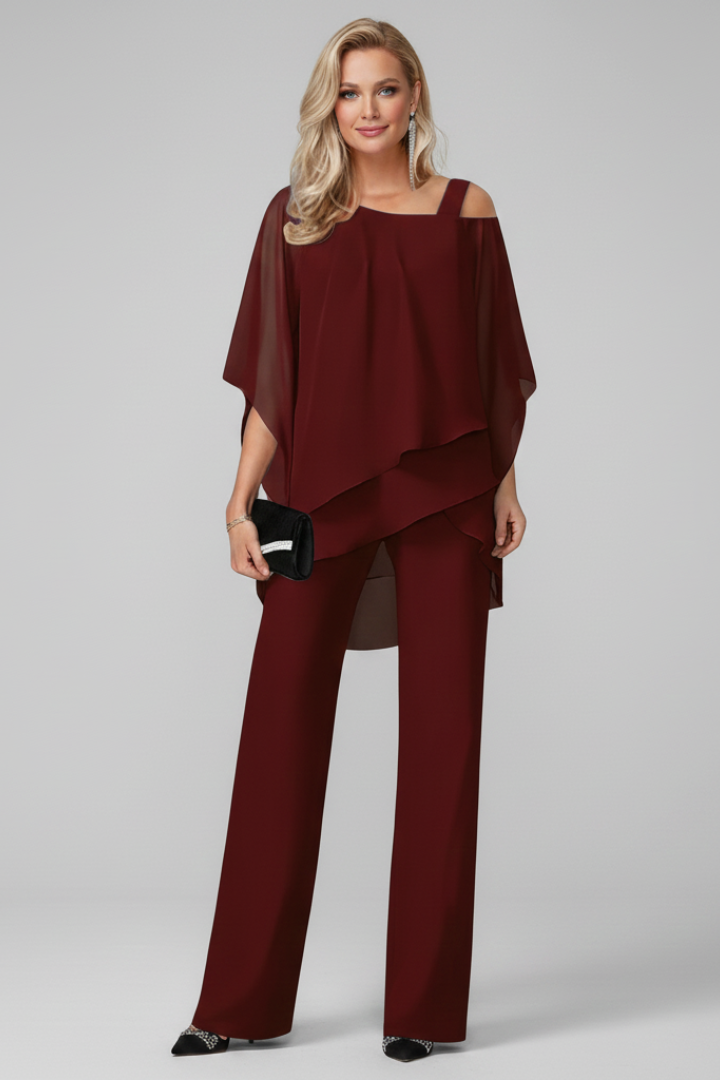 Lauren - Women's Off-Shoulder Flowing Wide-Leg Jumpsuit