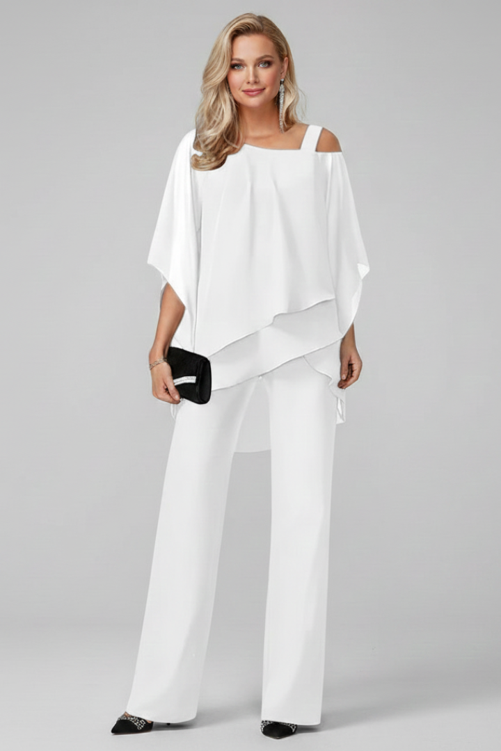 Lauren - Women's Off-Shoulder Flowing Wide-Leg Jumpsuit