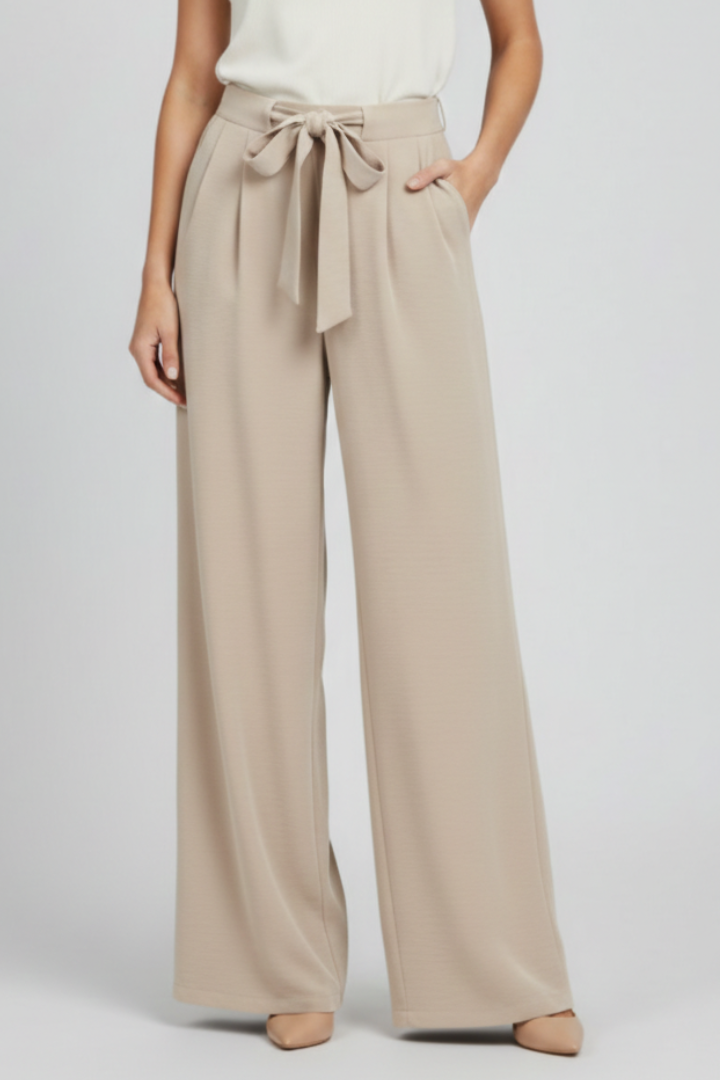 Helen - Women's Wide-Leg Palazzo-Trousers with Drawstring Waist