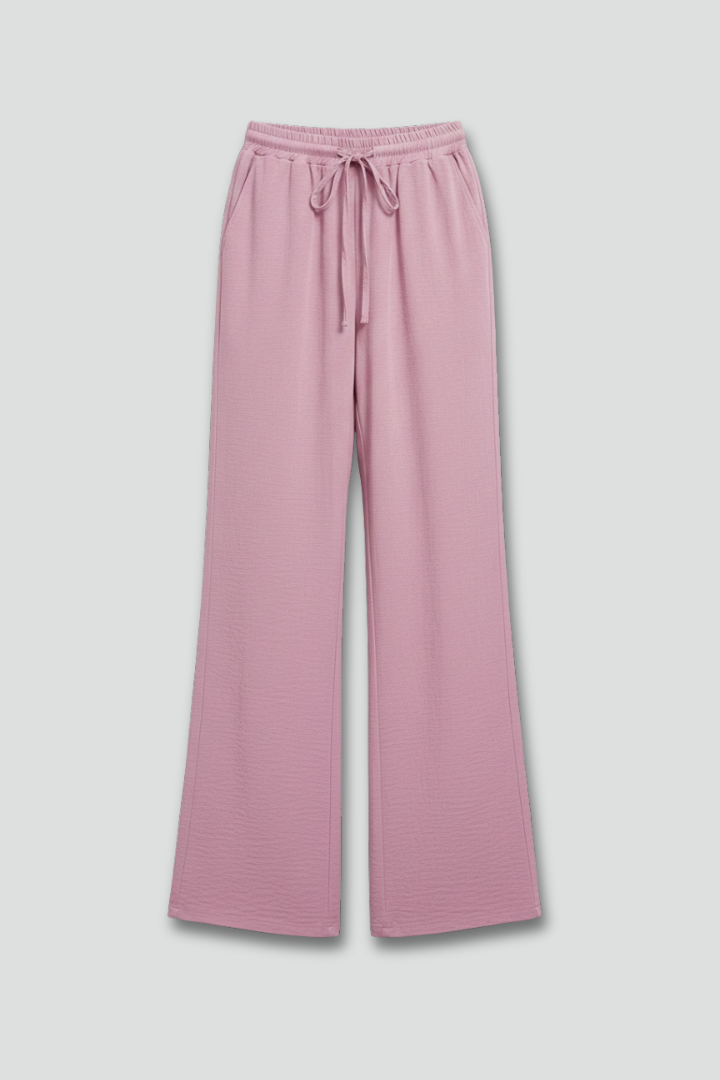 Isabella - Women's Casual-Palazzo Trousers with Drawstring Waist and Side Pockets