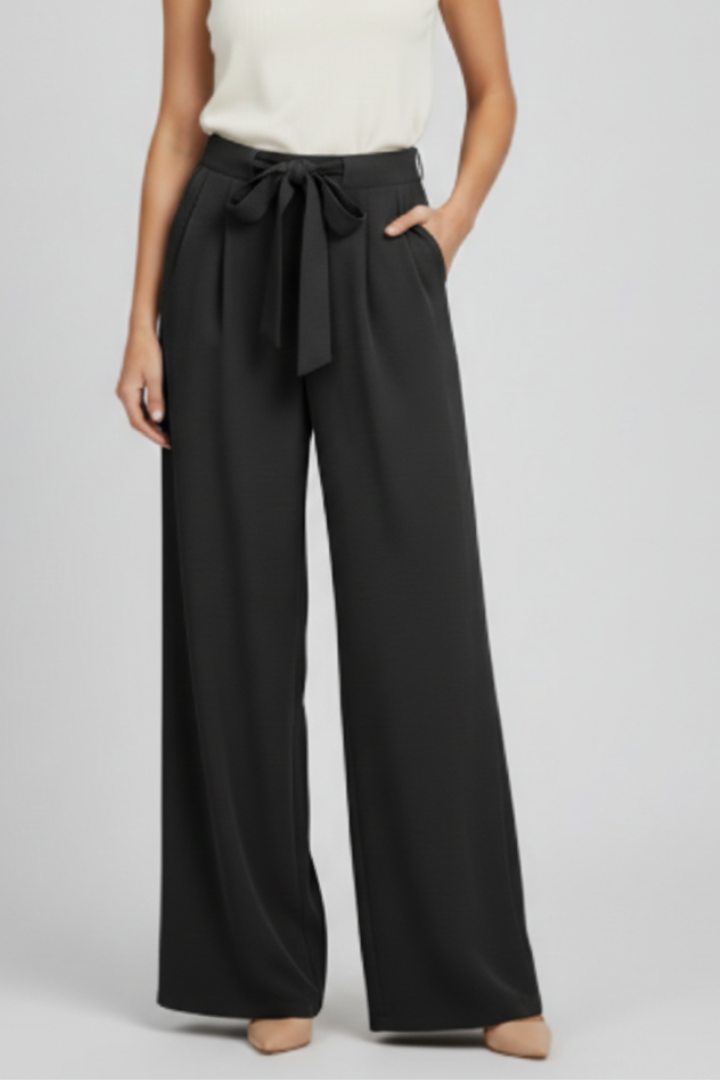 Helen - Women's Wide-Leg Palazzo-Trousers with Drawstring Waist