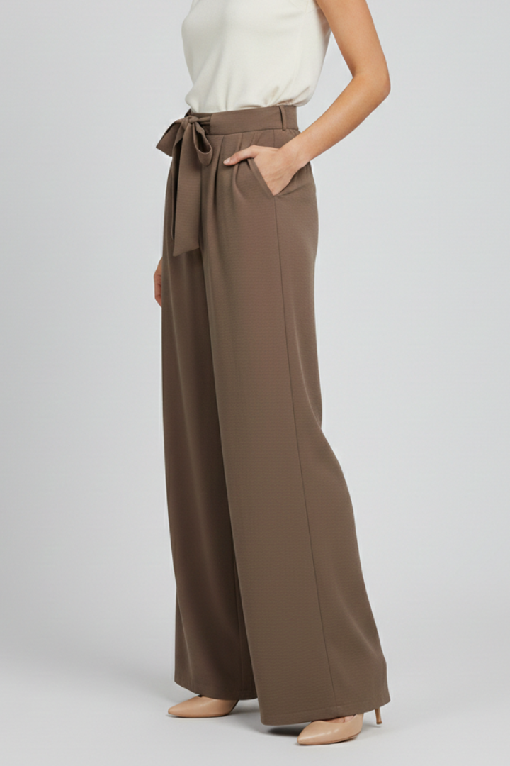 Helen - Women's Wide-Leg Palazzo-Trousers with Drawstring Waist