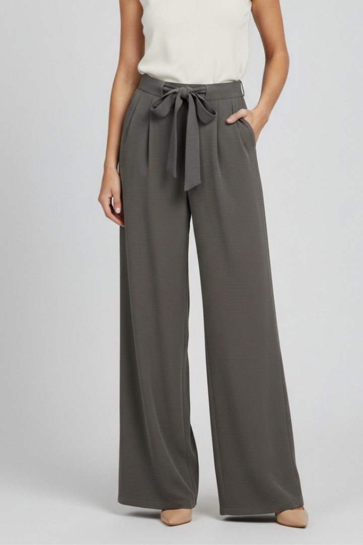Helen - Women's Wide-Leg Palazzo-Trousers with Drawstring Waist