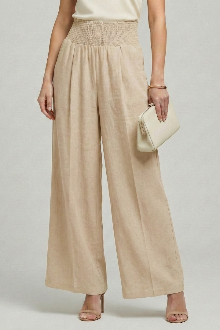 Lucy - Women's Palazzo Trousers with High Waist and Pleated