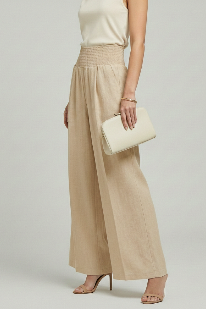 Lucy - Women's Palazzo Trousers with High Waist and Pleated