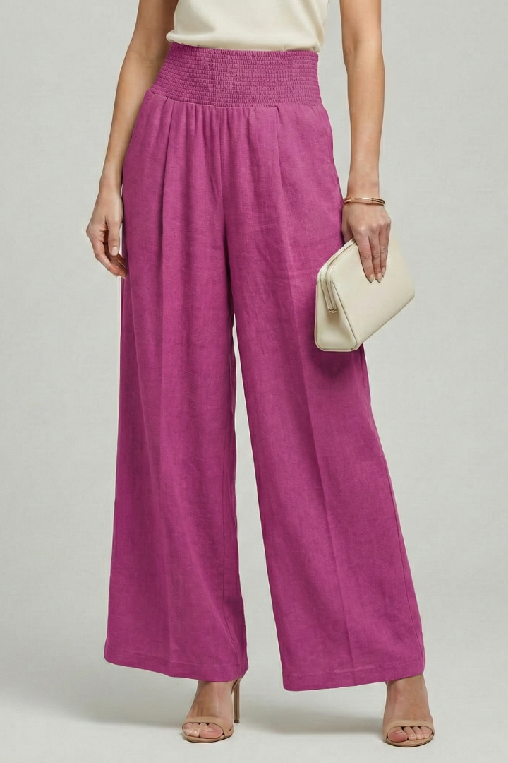 Lucy - Women's Palazzo Trousers with High Waist and Pleated