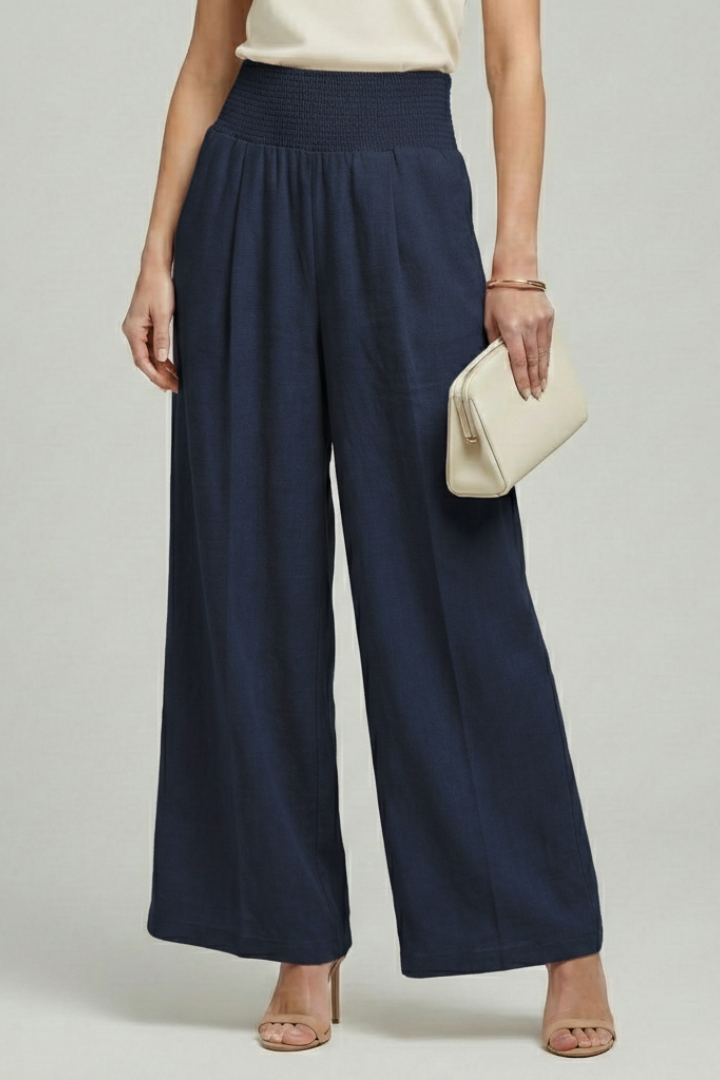 Lucy - Women's Palazzo Trousers with High Waist and Pleated