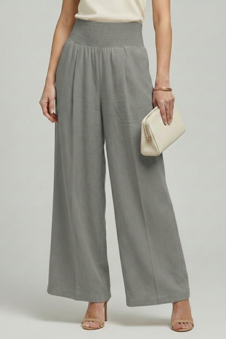 Lucy - Women's Palazzo Trousers with High Waist and Pleated