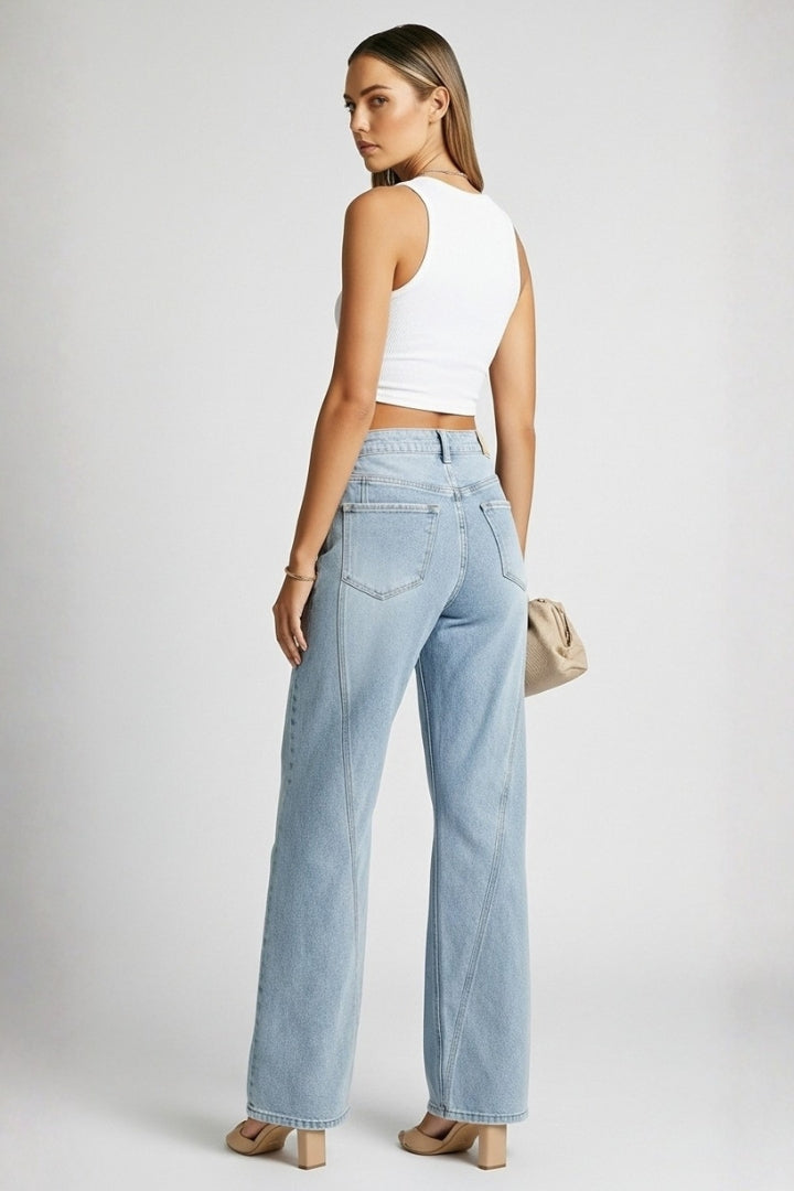 Ruby - Women's High-Waist Classic Straight-Leg Denim Jeans