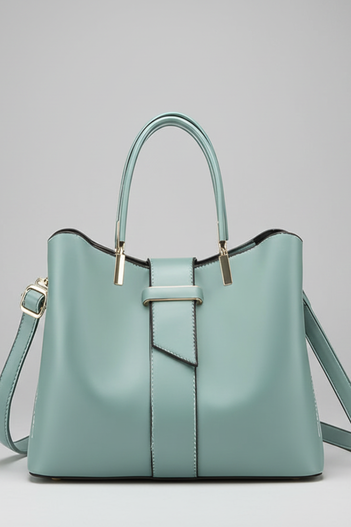 Victoria - Women's Structured Shoulder Bag with Griffen and Strap
