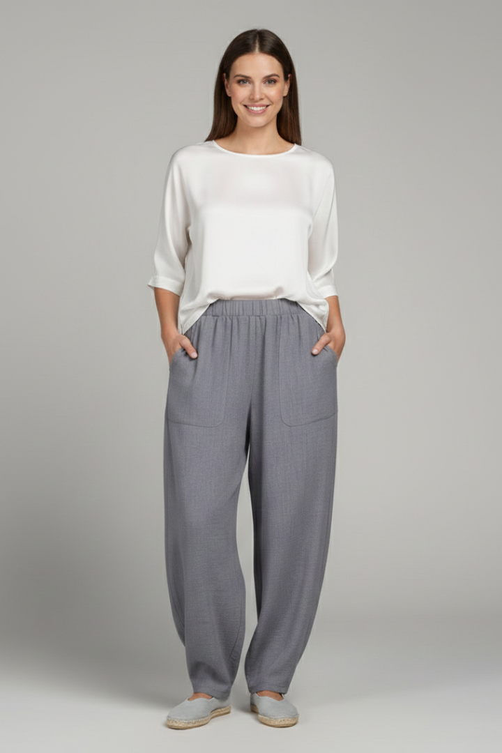 Alice - Women's Trousers with Elastic Waistband and Side Pockets