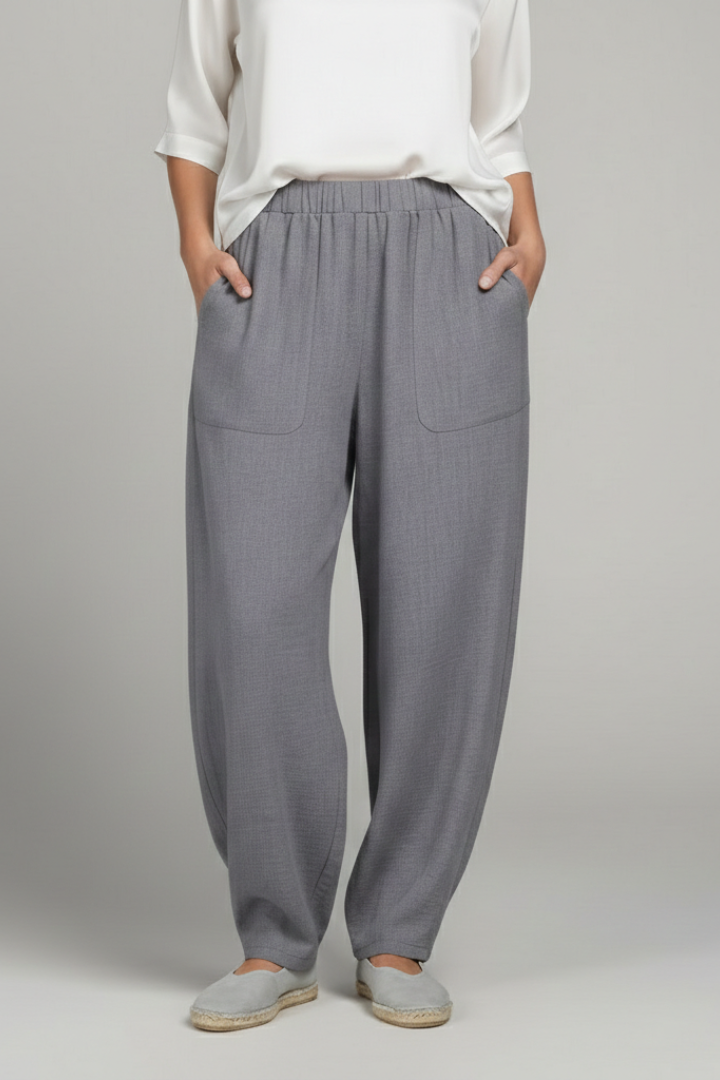 Alice - Women's Trousers with Elastic Waistband and Side Pockets