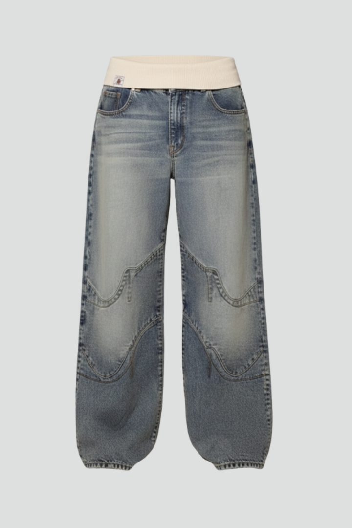 Caitlin - Women's Casual Baggy Wide-Leg Denim Trousers