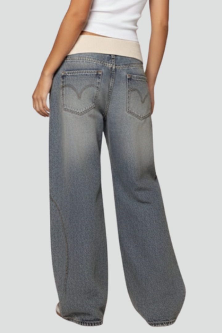 Caitlin - Women's Casual Baggy Wide-Leg Denim Trousers