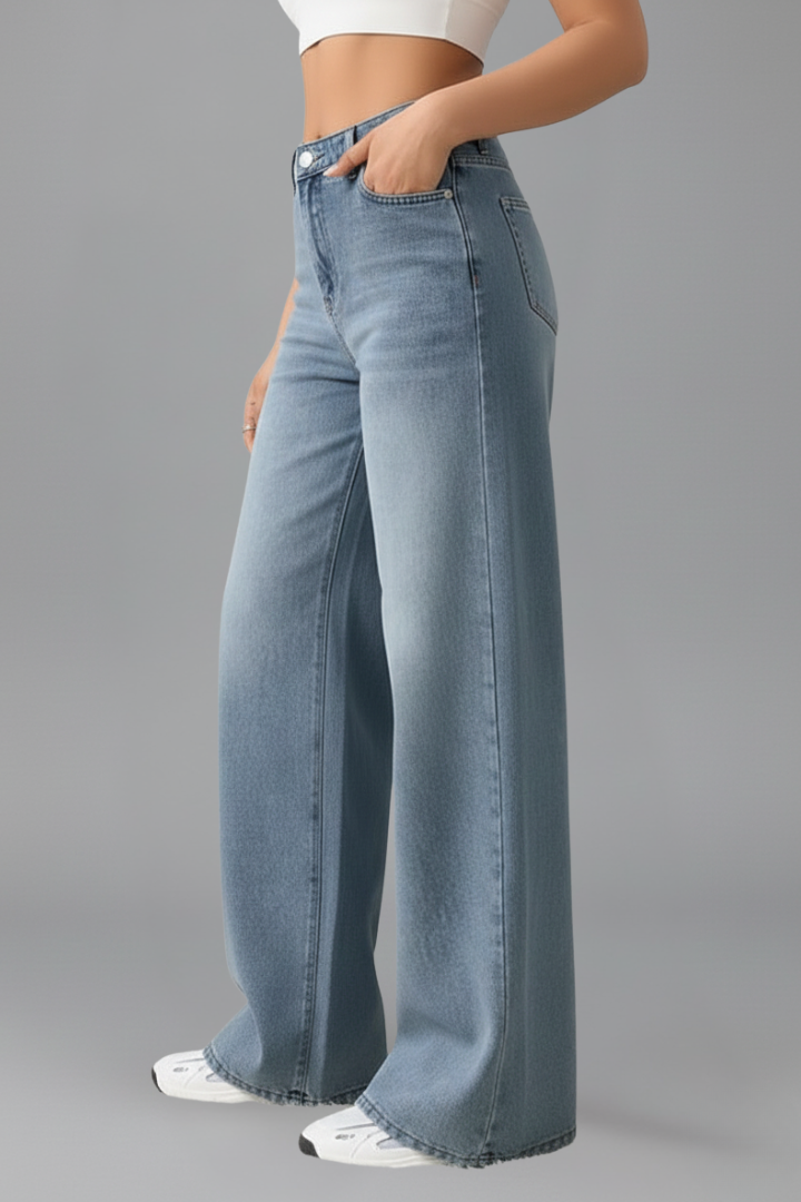 Sophia - Women's High-Rise Wide-Leg Denim Jeans